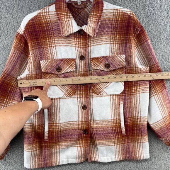 Workshop republic Clothing Plaid Shacket oversized with pockets - Picture 3 of 8